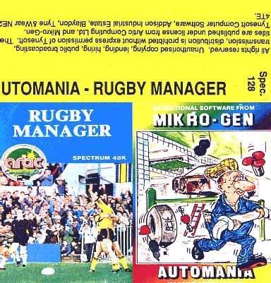 Rugby Manager & Automania ZX Spectrum