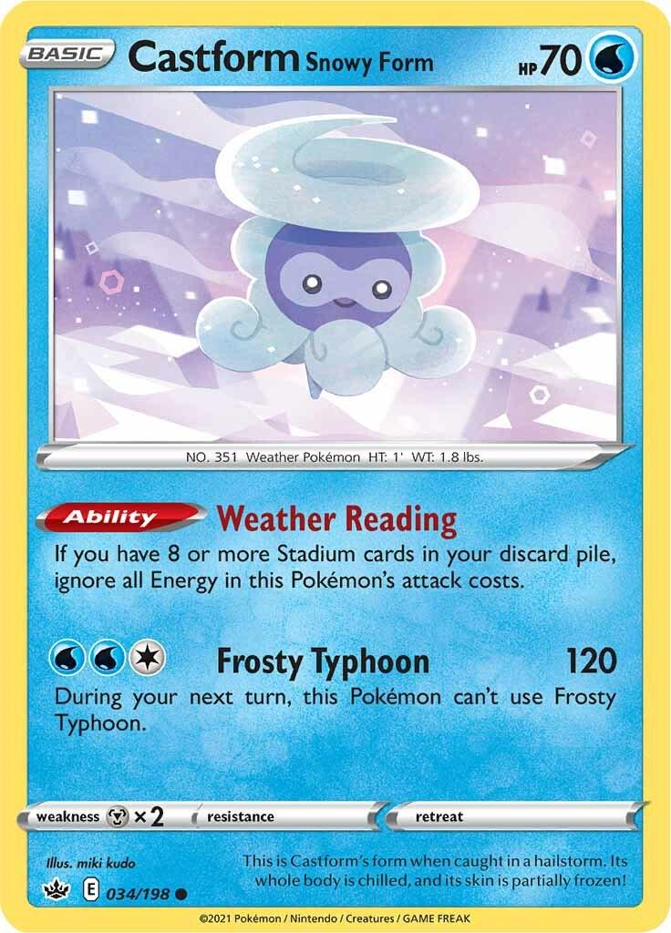 Castform Snowy Form #34 Pokemon Chilling Reign