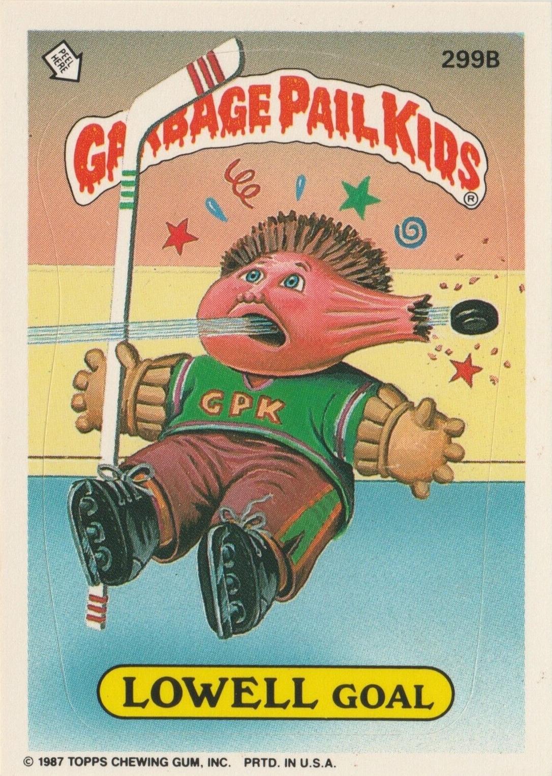 LOWELL Goal #299B 1987 Garbage Pail Kids