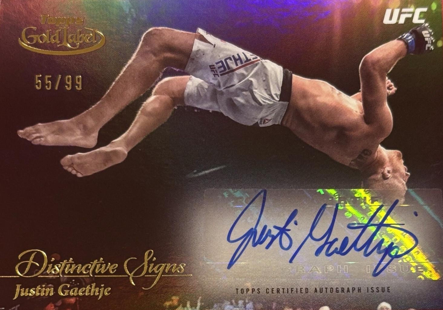 Justin Gaethje #DSS-JG Ufc Cards 2024 Topps Gold Label UFC Distinctive Signs Autograph