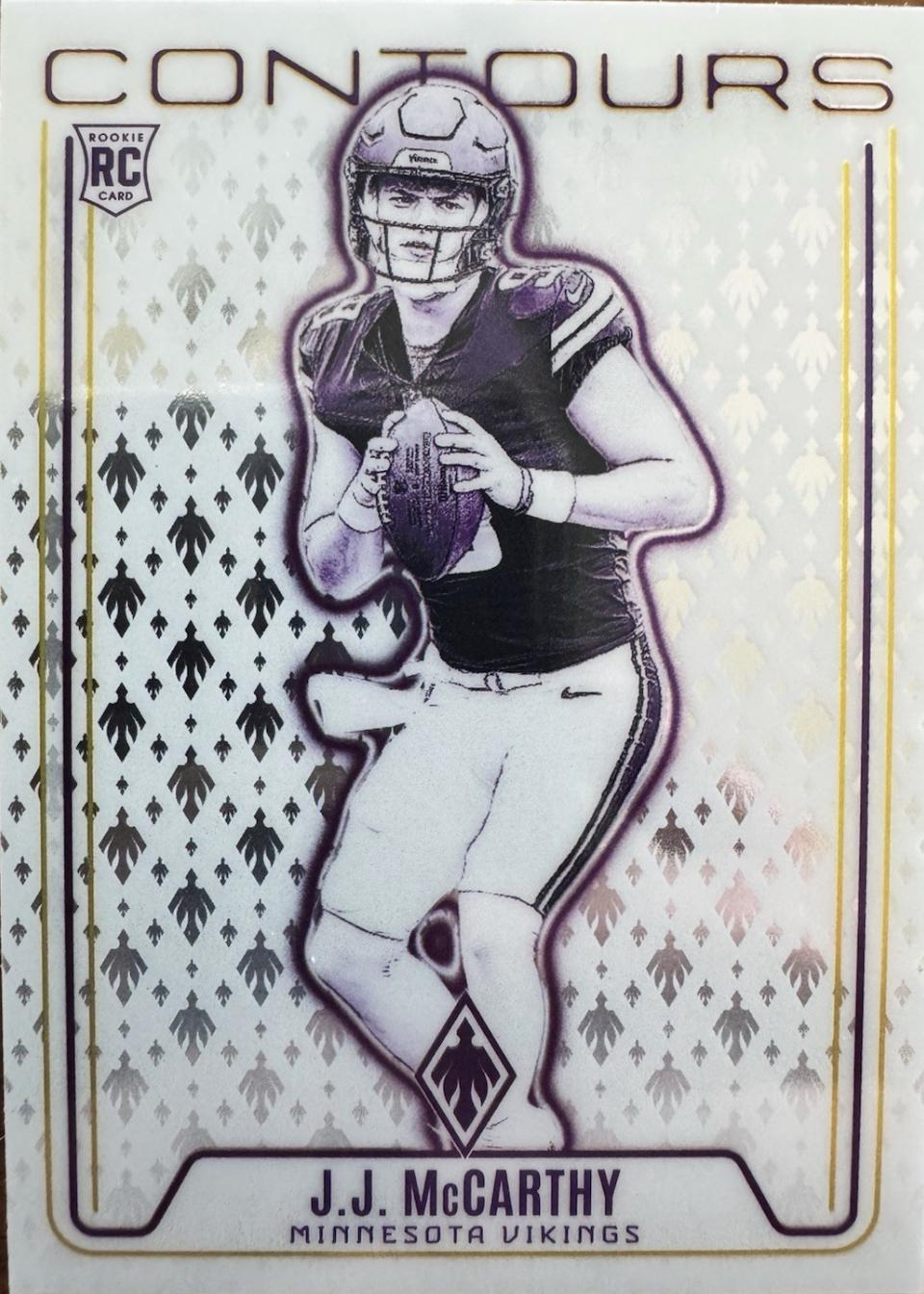 J.J. McCarthy #CON-JMY Football Cards 2024 Panini Phoenix Contours