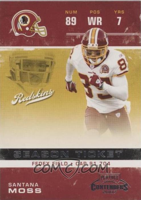 Santana Moss #100 2007 Playoff Contenders Football