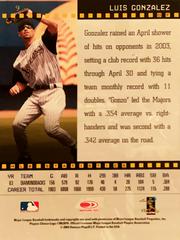 Rear | Luis Gonzalez Baseball Cards 2004 Donruss Studio