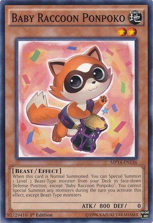 Baby Raccoon Ponpoko MP14-EN136 YuGiOh 2014 Mega-Tin Mega Pack