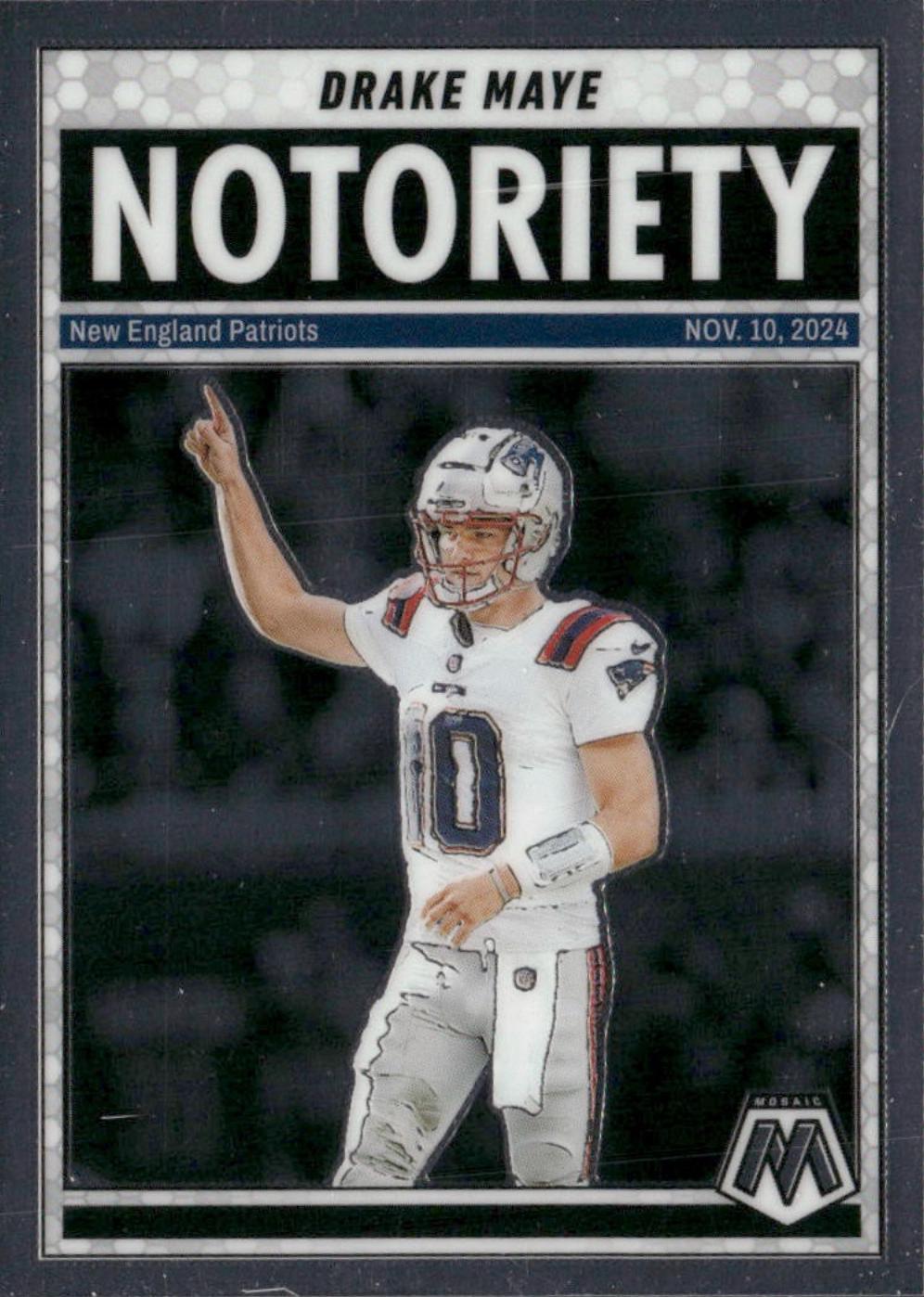 2025 Panini Mosaic Notoriety Drake Maye #3 card