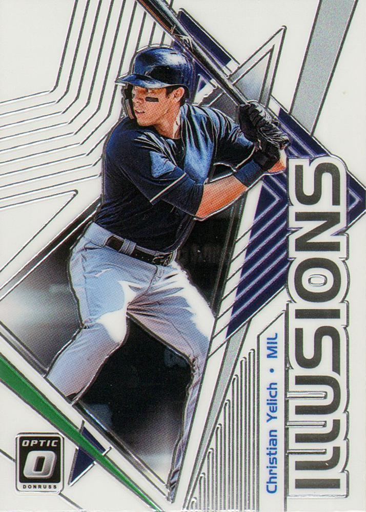 Christian Yelich #1-4 Baseball Cards 2019 Panini Donruss Optic Illusions