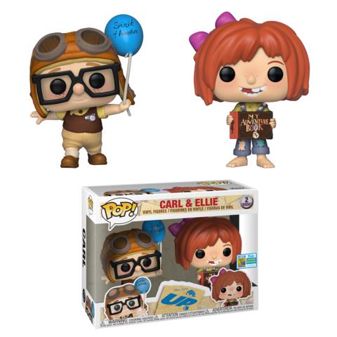 Carl & Ellie Disney Pixar Funko Pop SDCC box and figure
