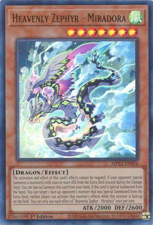 Heavenly Zephyr - Miradora MP22-EN016 YuGiOh 2022 Tin of the Pharaoh's Gods Mega Pack