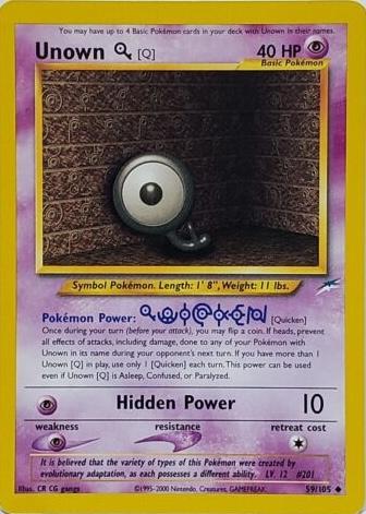 Unown Q #59 Pokemon Neo Destiny