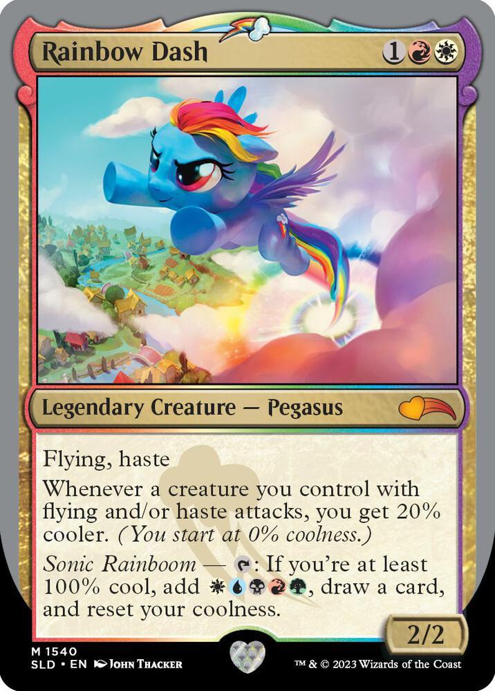 rainbow dash mtg card FOIL - Rainbow Dash - Custom Magic: The Gathering Card - High-Quality
