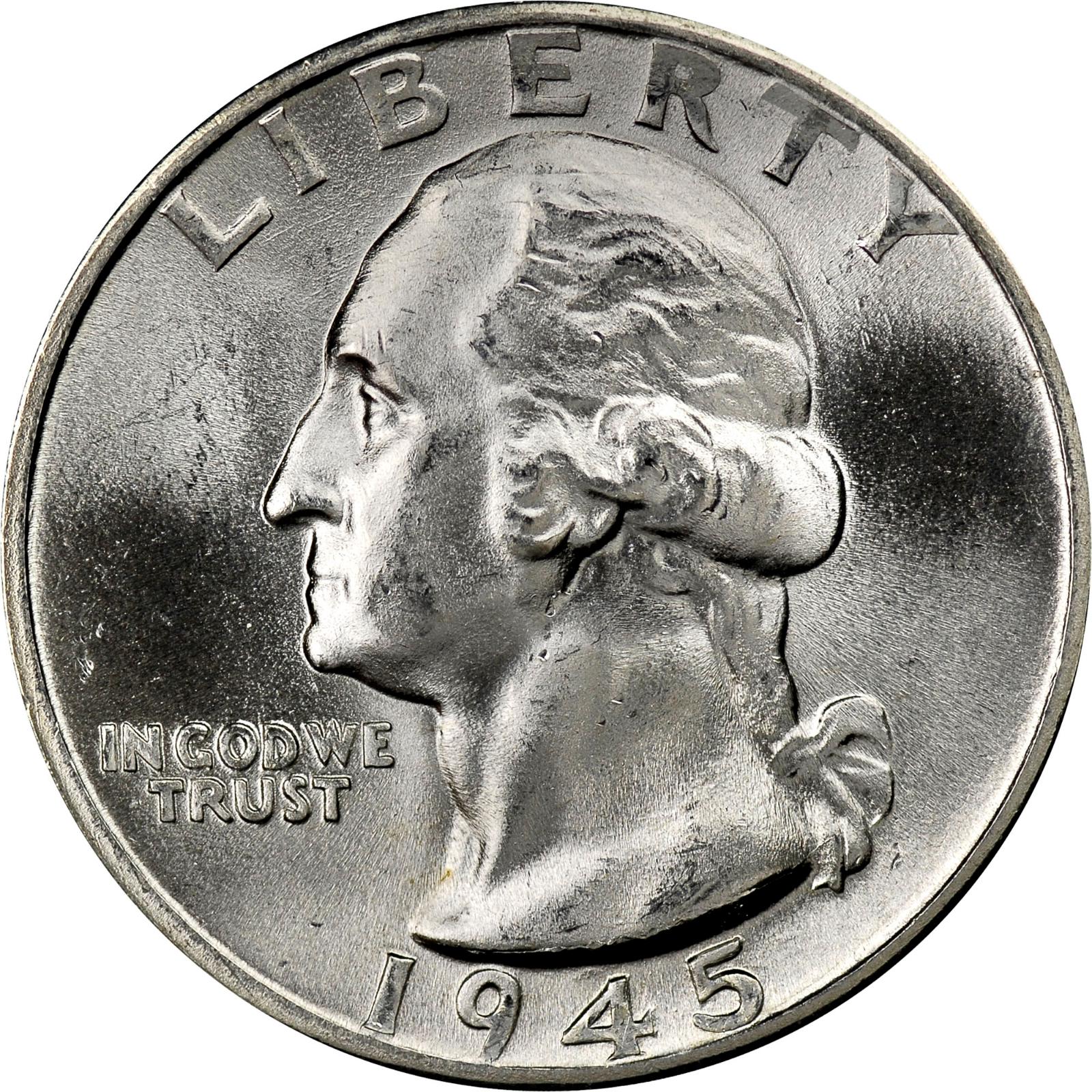 1945 D Coins Washington Quarter