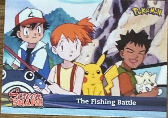 The Fishing Battle #Snap11 Pokemon 2001 Topps Johto Champions Episode