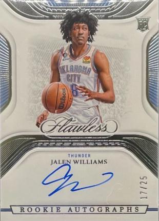 Jalen Williams #4 Basketball Cards 2022 Panini Flawless Rookie Autograph