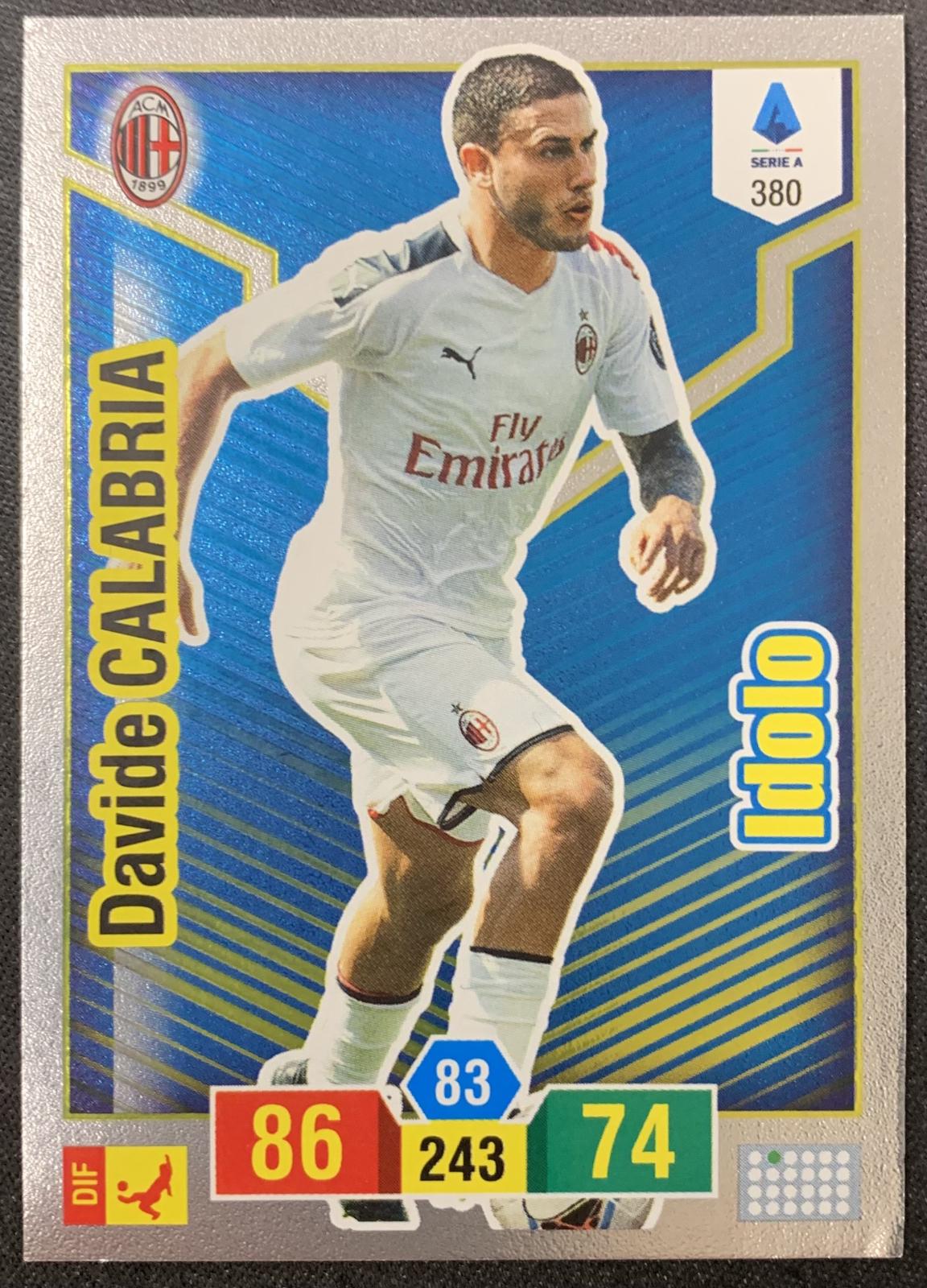 Davide Calabria #380 2019 Panini Calciatori Adrenalyn XL Soccer