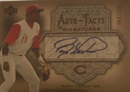 Barry Larkin #AF-BL Baseball Cards 2006 Upper Deck Artifacts Autofacts