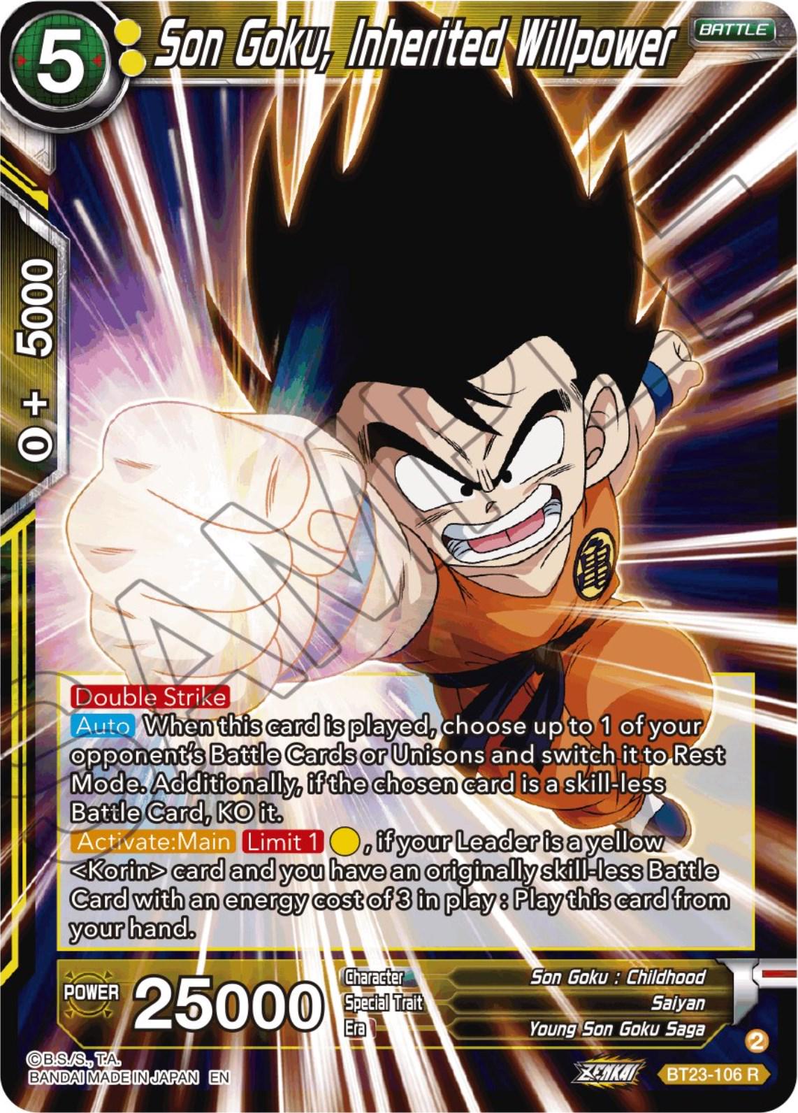Son Goku, Inherited Willpower BT23-106 Dragon Ball Super Perfect Combination
