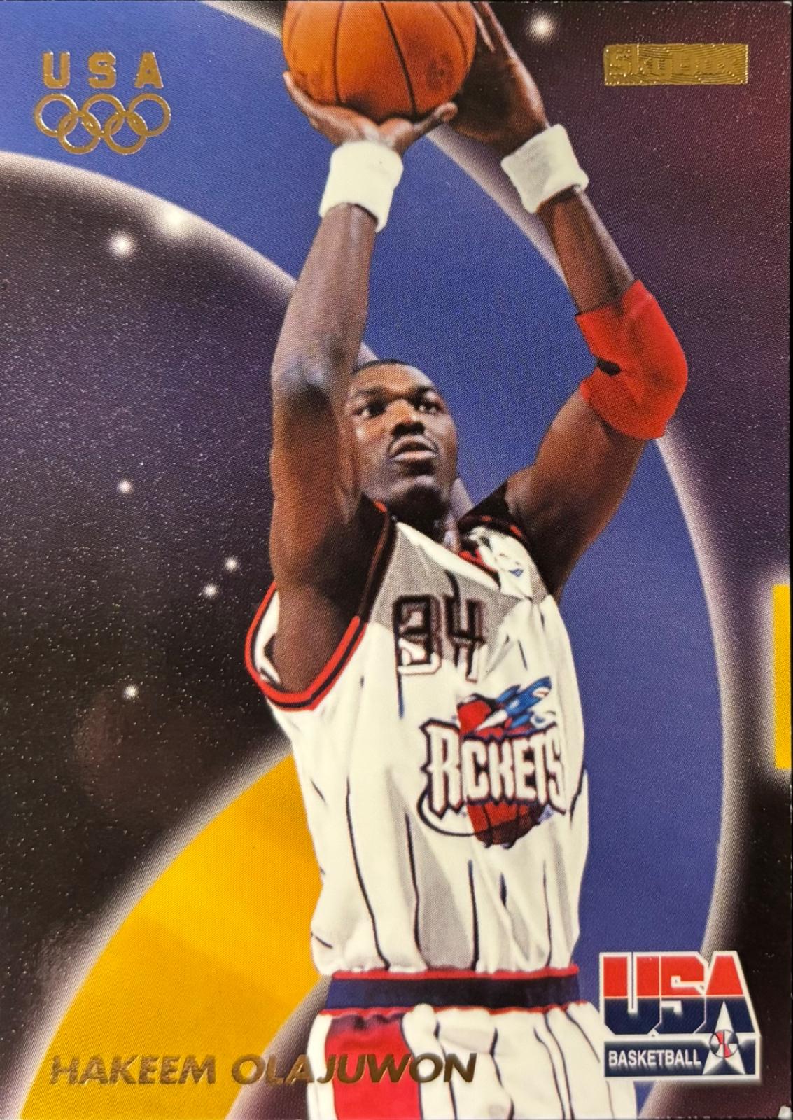 Hakeem Olajuwon #36 Basketball Cards 1995 Skybox USA Basketball