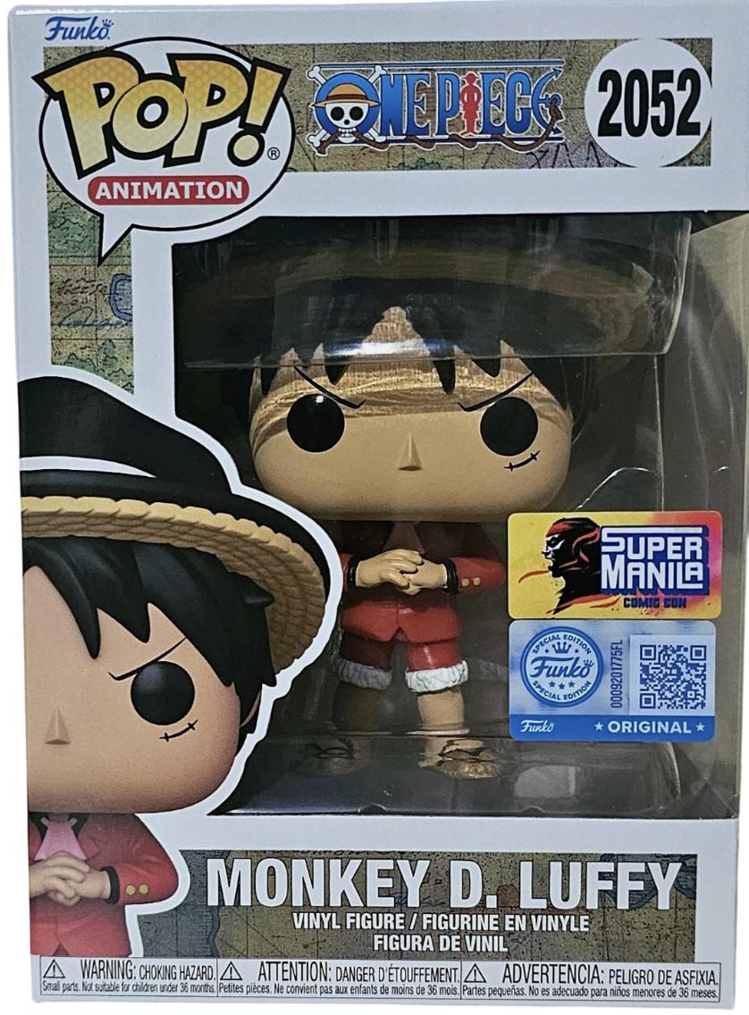 Monkey D. Luffy #2052 One Piece Funko Pop SuperManila Comic Con Entertainment Earth exclusive box and figure