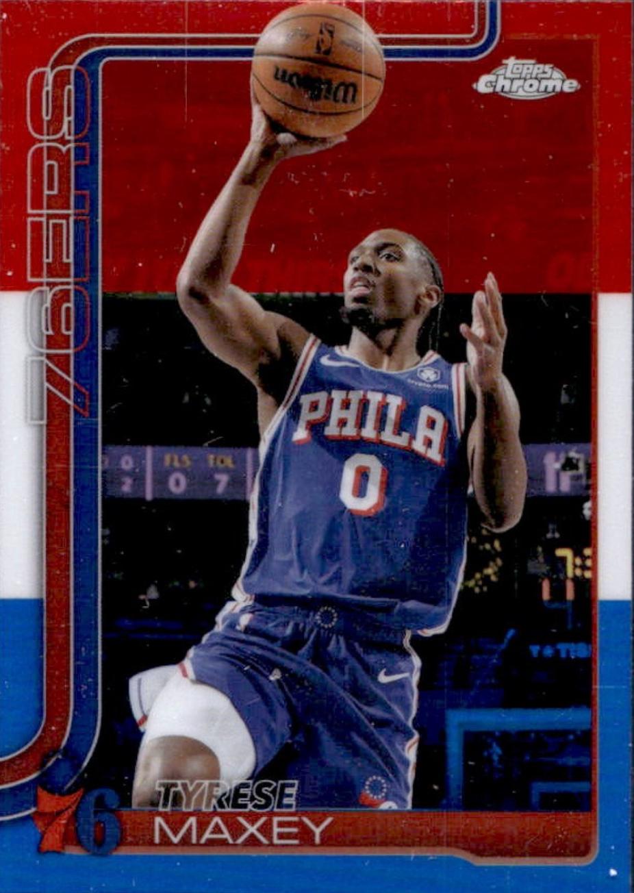 Tyrese Maxey [Red White Blue Refractor] #185 Prices | 2025 Topps