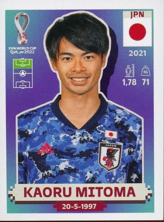 Kaoru Mitoma #JPN19 Soccer Cards 2022 Panini World Cup Qatar Stickers
