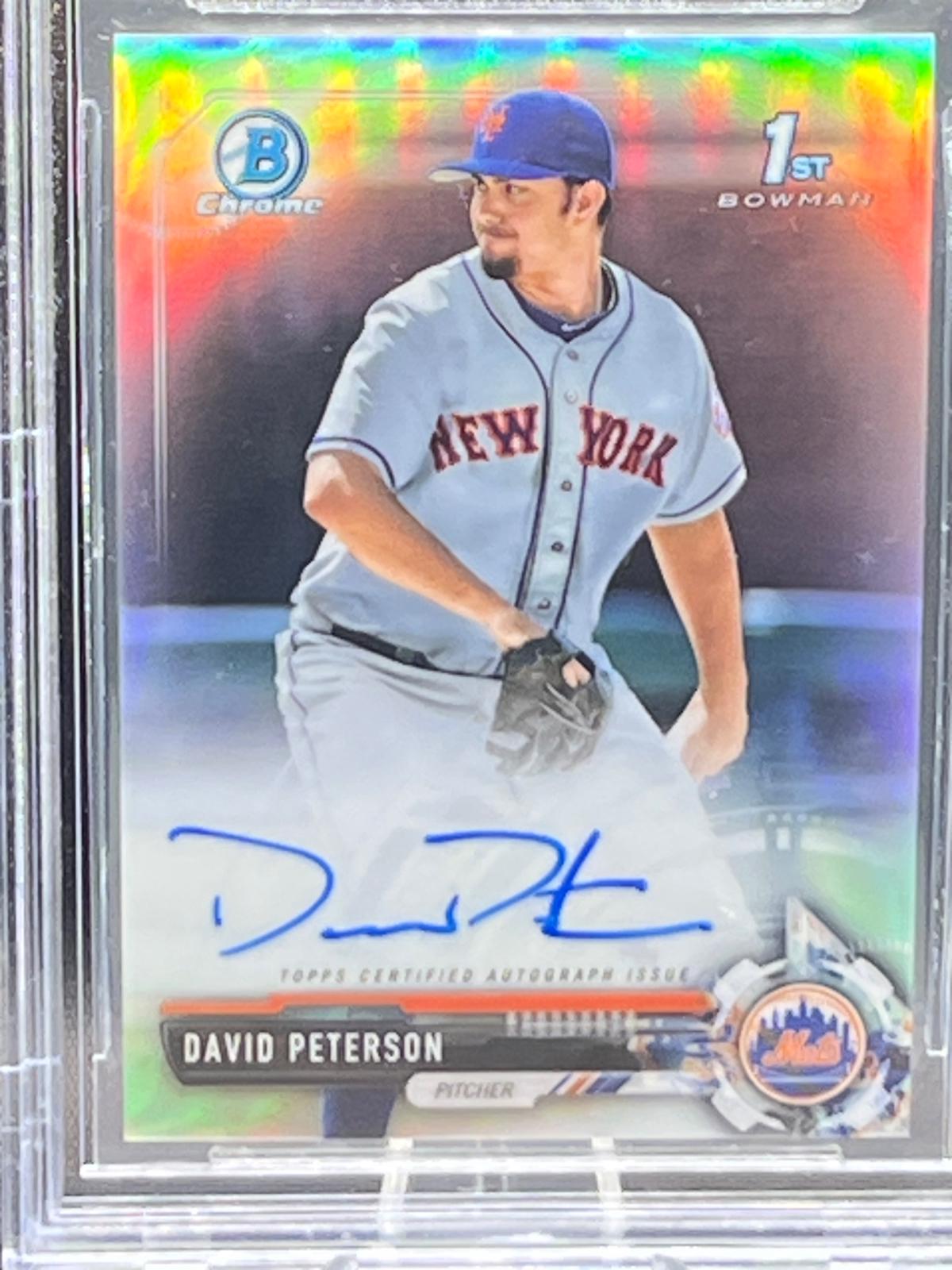 David Peterson #CDA-DP 2017 Bowman Draft Baseball Chrome Draft Pick Autographs