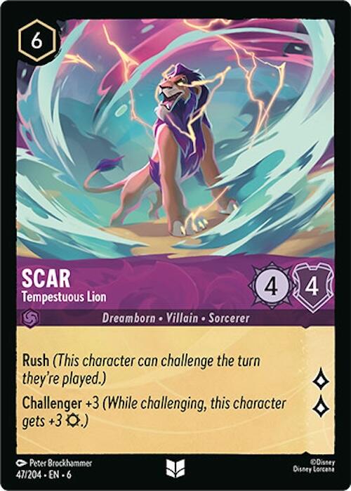 Scar - Tempestuous Lion #47 Lorcana Azurite Sea