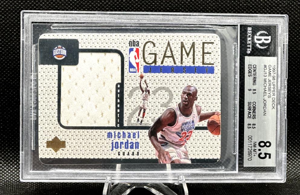 Michael Jordan #CJ13 Basketball Cards 1997 Upper Deck Game Jersey