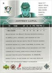 Back Of Card | Joffrey Lupul Hockey Cards 2004 Upper Deck