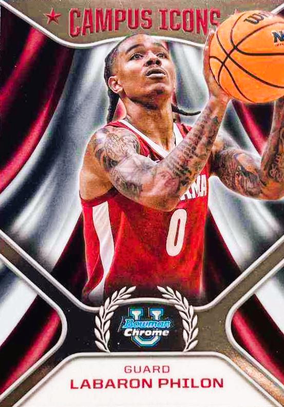 Labaron Philon #CI-18 Basketball Cards 2024 Bowman Chrome University Campus Icons