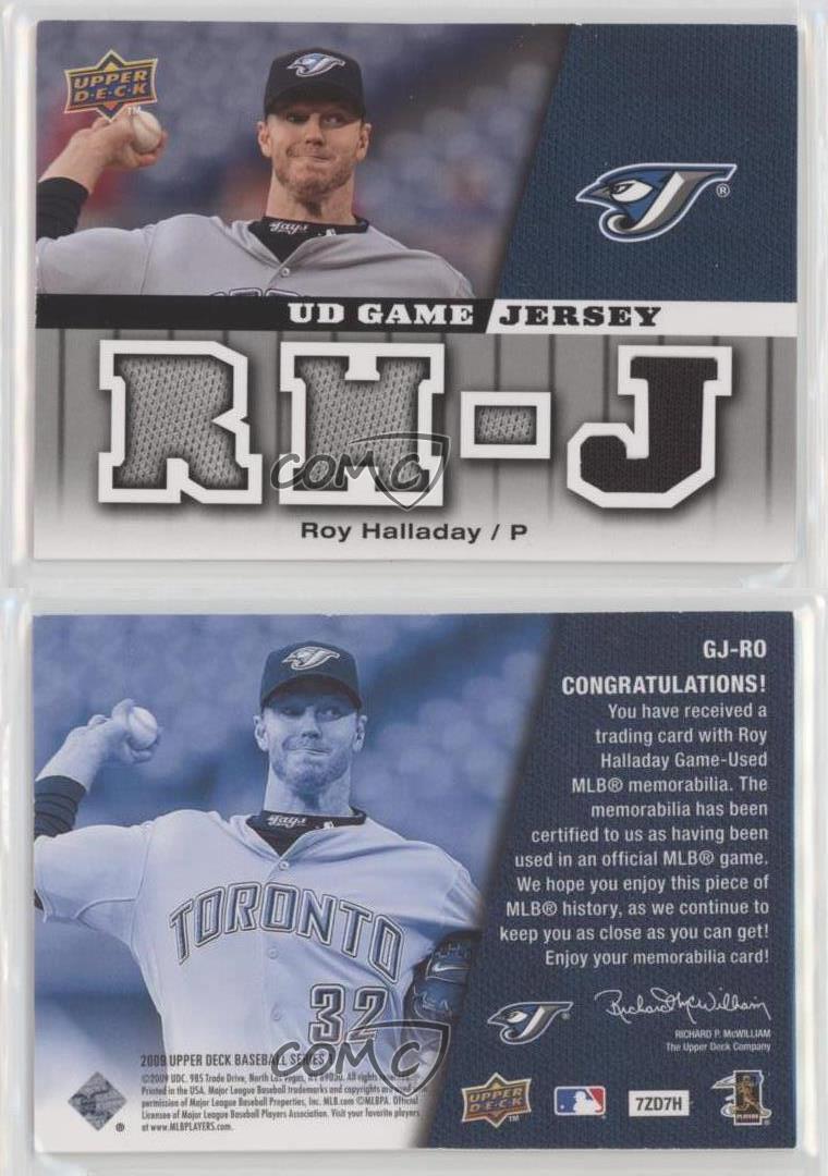 Roy Halladay #GJ-RO Baseball Cards 2009 Upper Deck Game Jersey