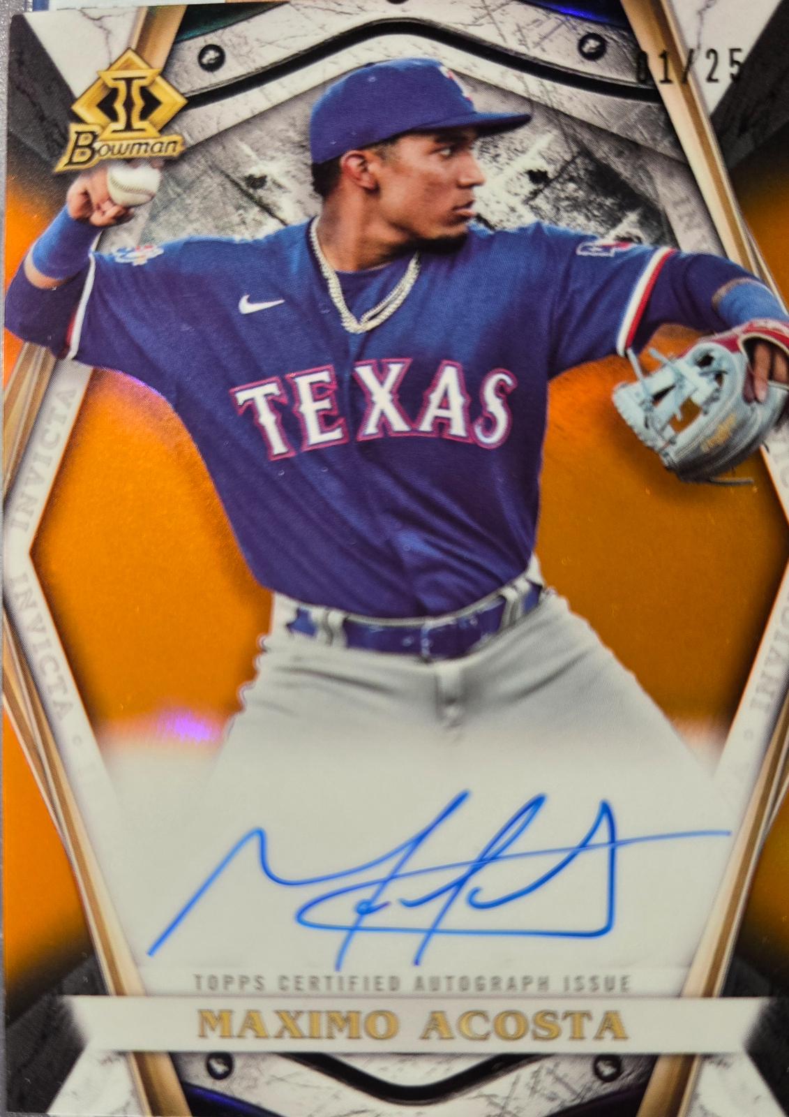 Maximo Acosta #BI-MA 2022 Bowman Baseball Invicta Autographs