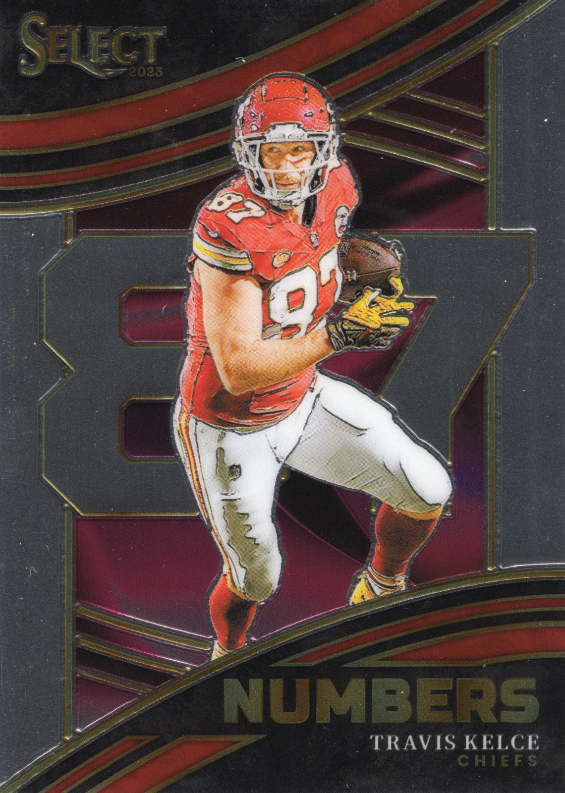 Travis Kelce #24 Football Cards 2023 Panini Select Numbers