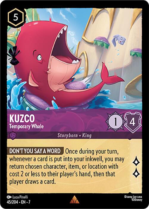 Kuzco - Temporary Whale #45 Lorcana Archazia's Island