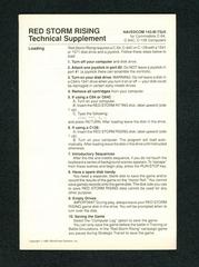 Technical Supplement | Red Storm Rising Commodore 64