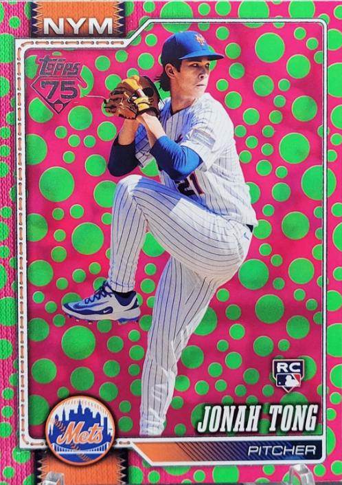 2026 Topps Jonah Tong [Holiday Dots Green Pink] #4 card