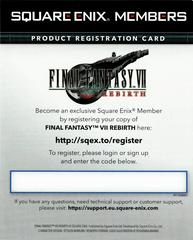 Registration Card | Final Fantasy VII Rebirth PAL Playstation 5