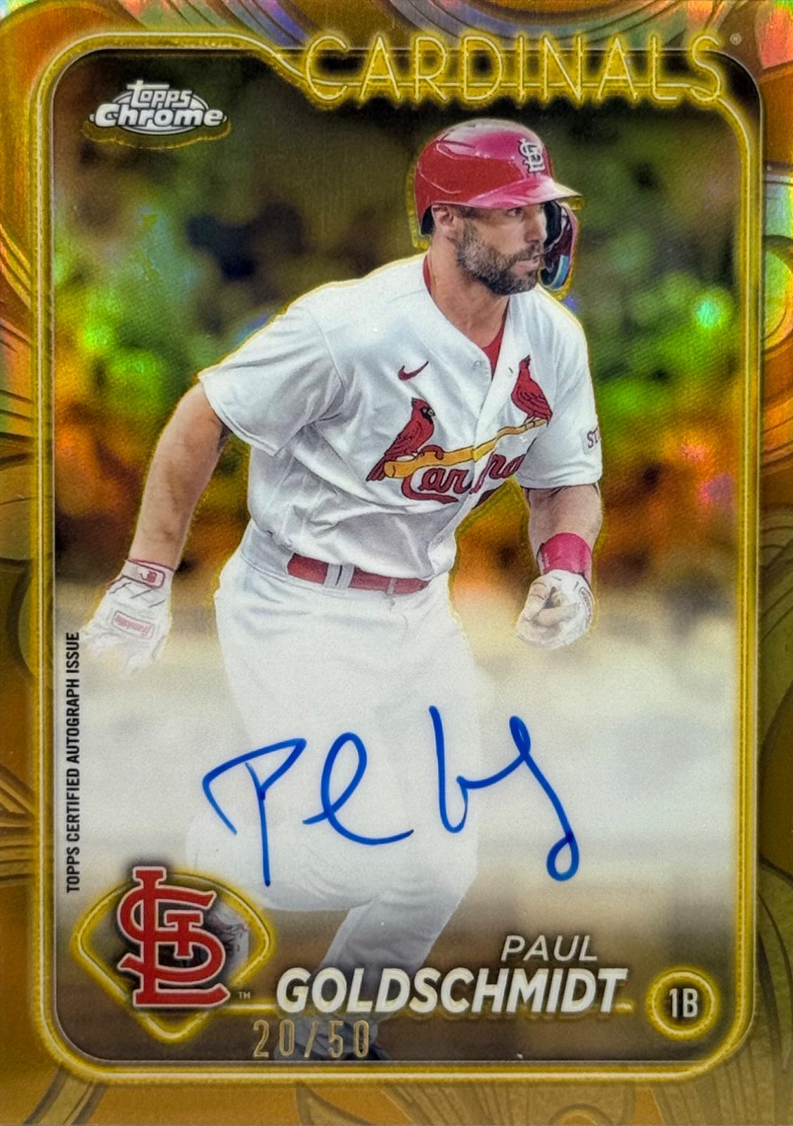 Paul Goldschmidt #CGA-PG 2024 Topps Gilded Collection Chrome Gold Autograph Baseball