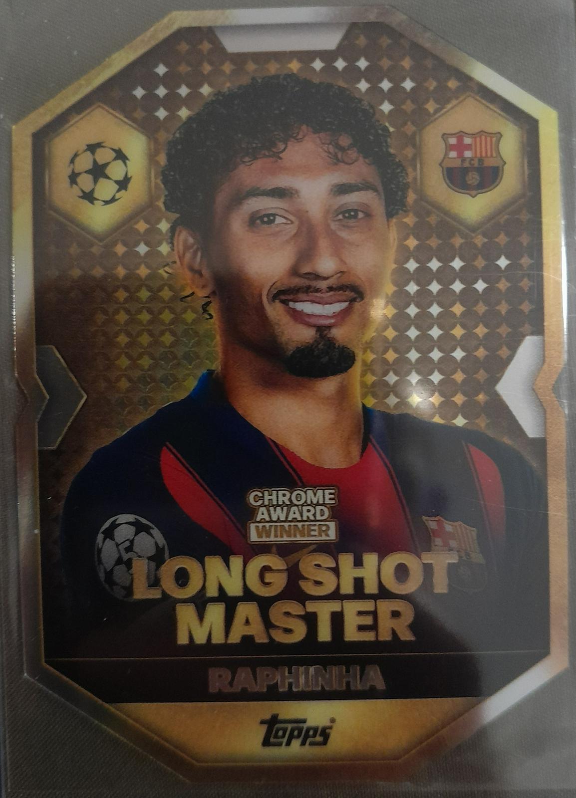 Raphinha #CA11 2025 Topps Match Attax UEFA Chrome Award Winner