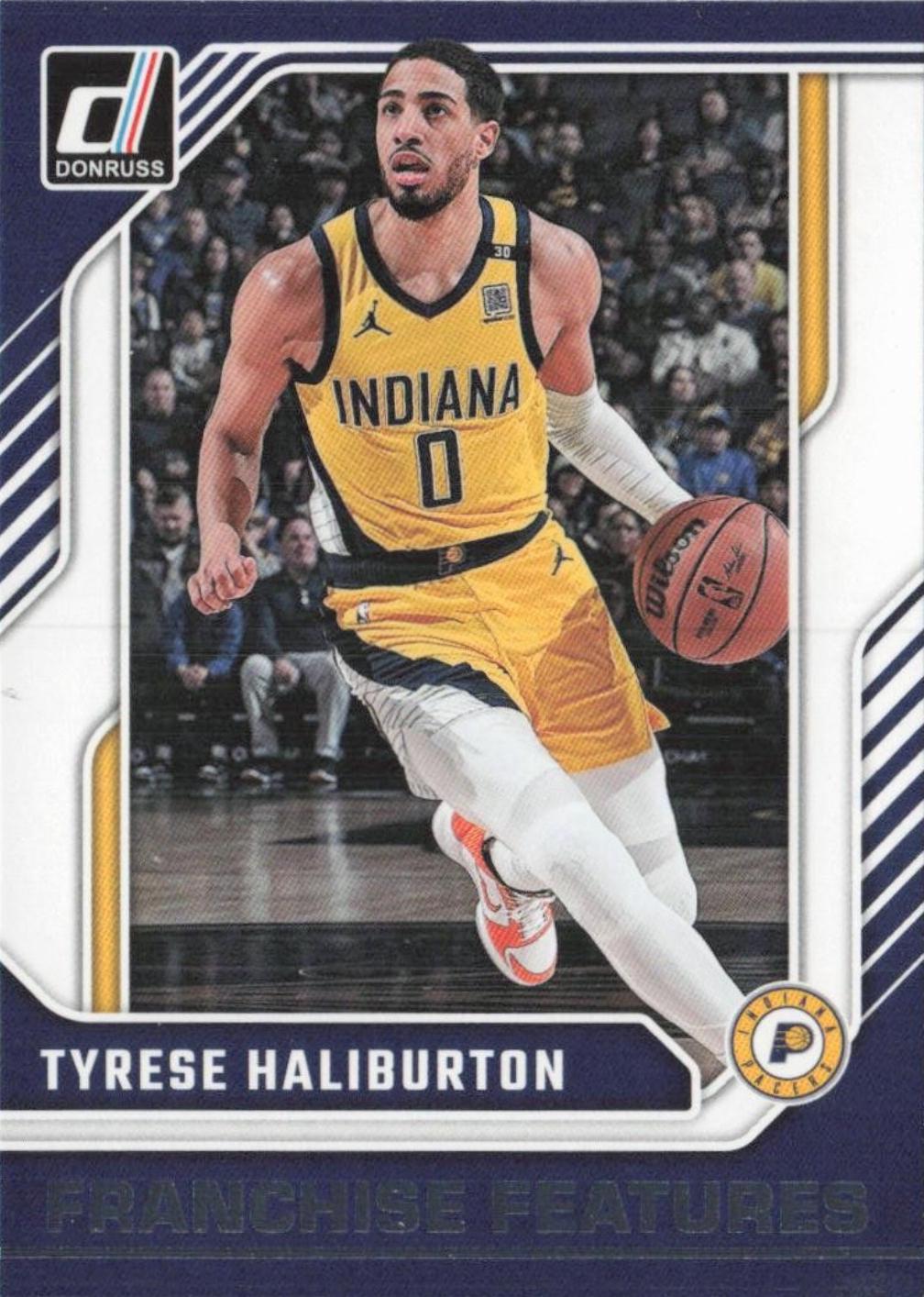Tyrese Haliburton #20 Basketball Cards 2024 Panini Donruss Franchise Features