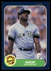 Ouch [Don Baylor] #631 Baseball Cards 1986 Fleer Prices