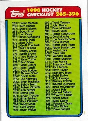 Checklist #265-396 #396 Hockey Cards 1990 Topps