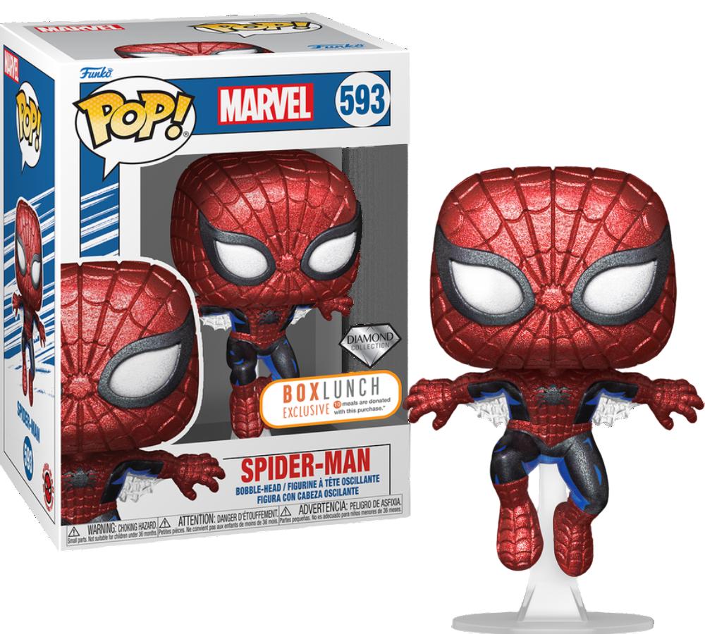 Spider-Man #593 Marvel Funko Pop Diamond BoxLunch exclusive box and figure