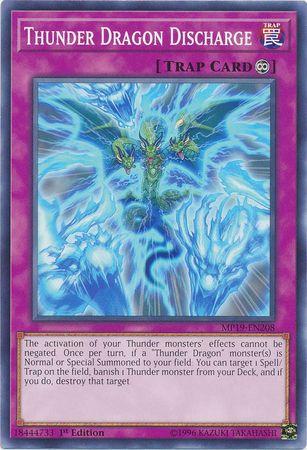 Thunder Dragon Discharge MP19-EN208 YuGiOh 2019 Gold Sarcophagus Tin Mega Pack