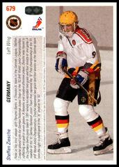 Back Of Card | Steffen Ziesche Hockey Cards 1991 Upper Deck