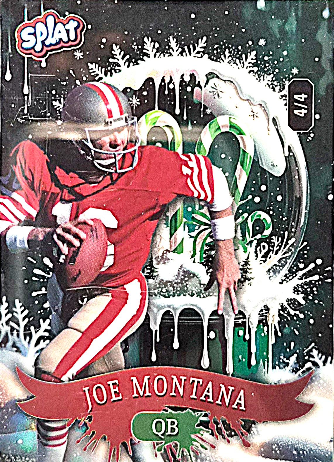 Joe Montana #SCFSGB6-JM 2025 Wild Card Splat Holiday Football
