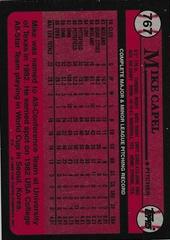 Back Of Card | Mike Capel Baseball Cards 1989 Topps