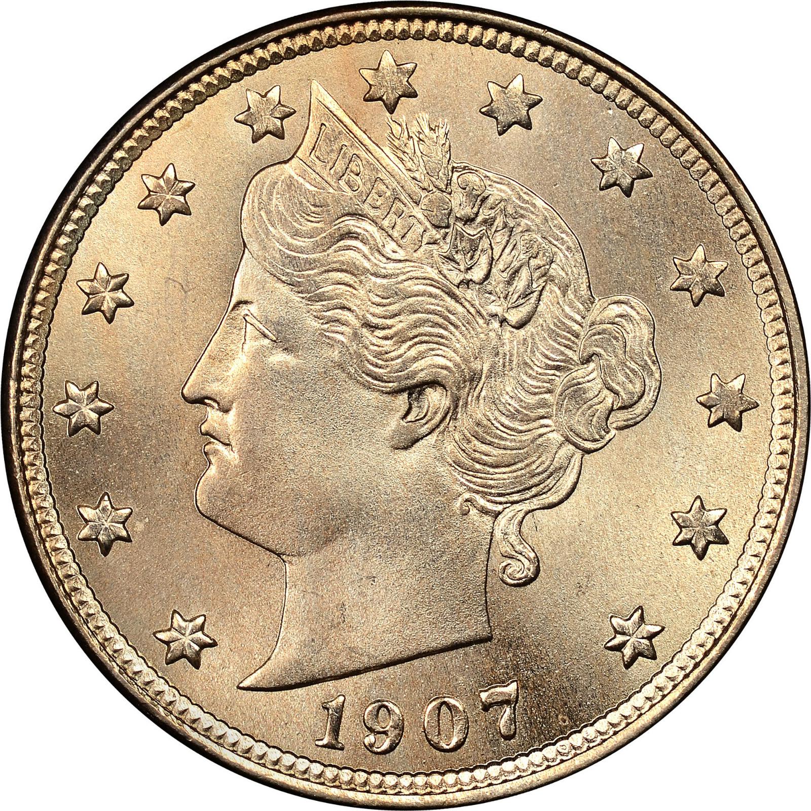 1907 Coins Liberty Head Nickel