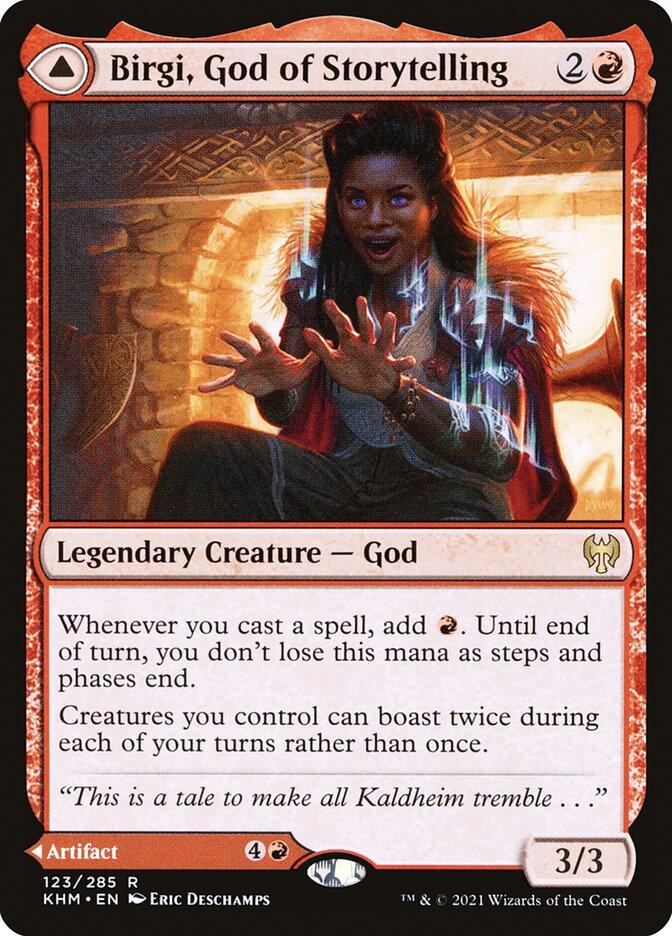 Birgi, God of Storytelling & Harnfel, Horn of Bounty #123 Magic Kaldheim