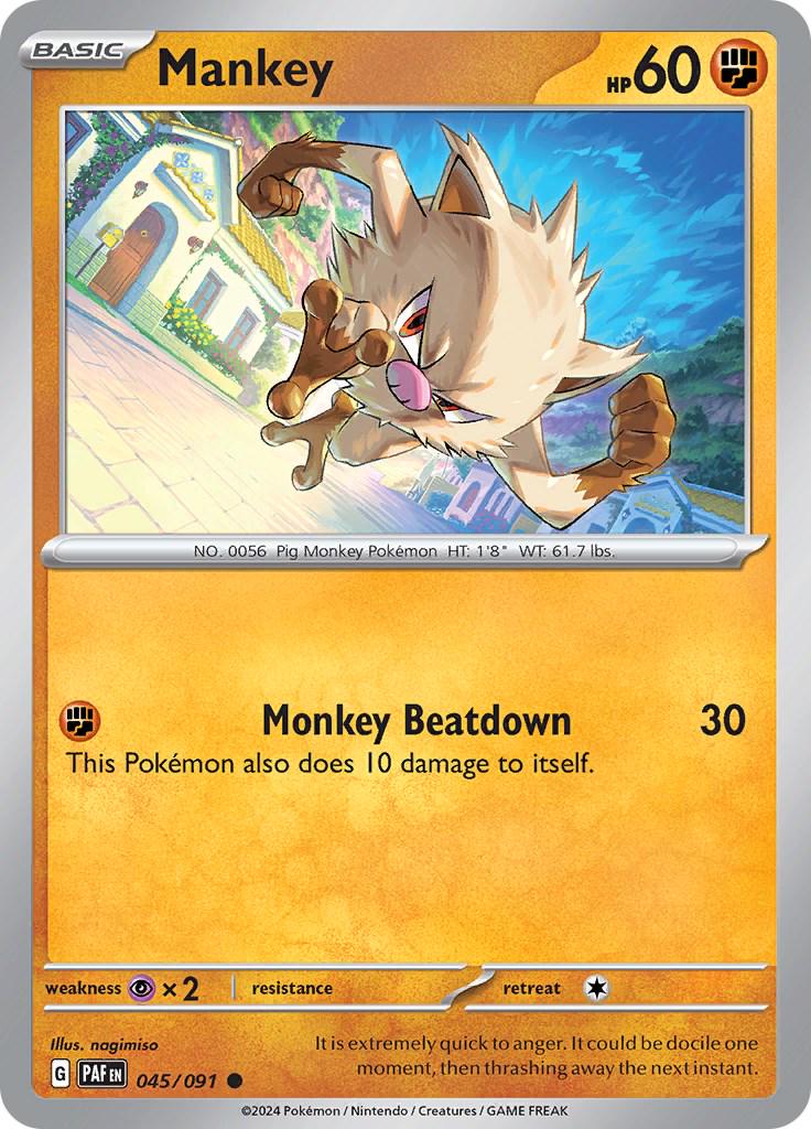 Mankey #45 Pokemon Paldean Fates