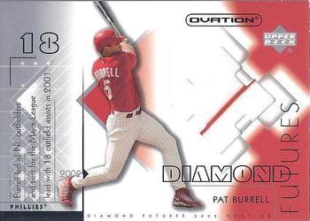 Pat Burrell #DF-PB Baseball Cards 2002 Upper Deck Ovation Diamond Futures